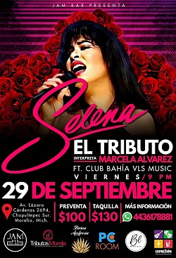 Flyer Del Tributo A Selena En JAM BAR Morelia